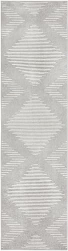 Tapete Unique Loom Kai Collection 99x366 cm Gris y Marfil miniatura 3