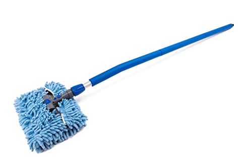Autofiber [Mitt on a Stick PRO] Adjustable Head Car Wash Brush | 61' Sectional Angled Pole (Noodle...
