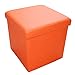 Style home Sitzhocker Sitzbank mit Stauraum, Faltbare Aufbewahrungsbox Sitztruhe Sitzwürfel Fußablage, belastbar bis 300 kg, aus Kunstleder, 38 * 38 * 38 cm (Orange)