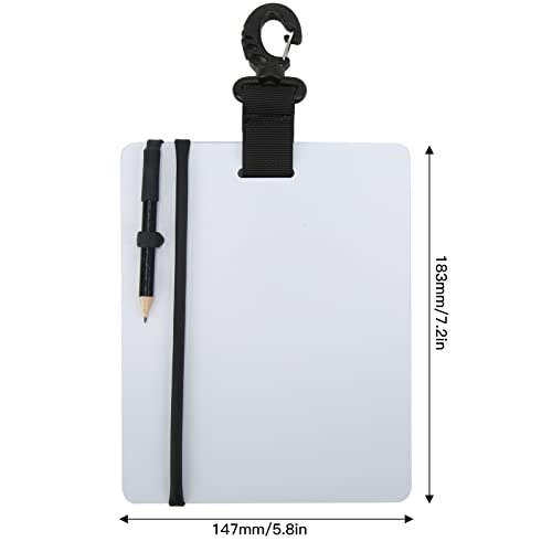 AUHX Tauch-Wordpad, Unterwasser-Schreibtafel, 360° drehbare Schnalle, kompakt, mit Bleistift zur Kommunikation beim Schwimmen(Groß 147 * 183 * 3mm)