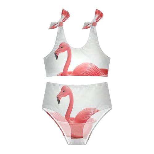 Cartoon Flamingo in Tub Girls Bikini Sets 2 Piece Swimsuits Bathing Suit Swimwear3