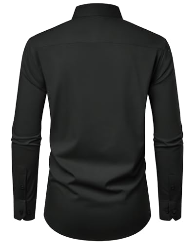 Alimens & Gentle Men’s Dress Shirts Long Sleeve Stretch Wrinkle Free Business Casual Button Down Shirt2