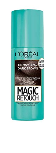 L'Oréal Paris Magic Retouch Espray retocador para las raíces del cabello, coloración temporal, castaño oscuro