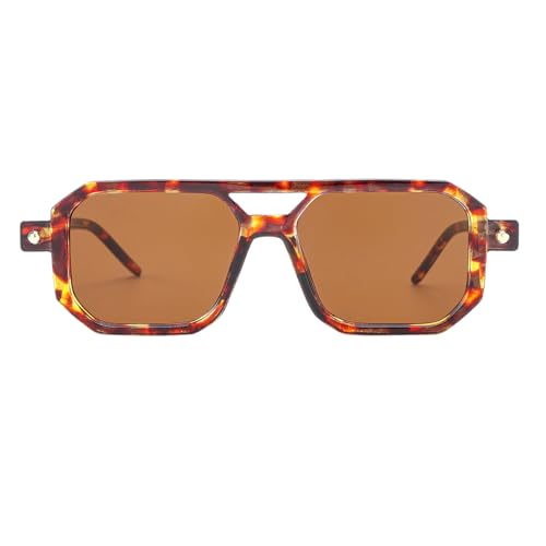 JOVAKIT Retro Aviator Sunglasses for Women Men Fashion Rectangle Sun Glasses Luxury Round Temples Designer UV400 Protection2