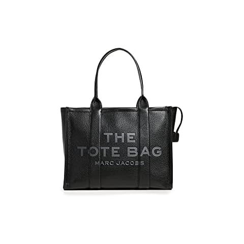 Marc Jacobs Women's The Leather Large Tote Bag, Black, One Size Cover