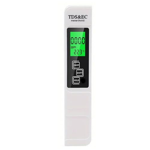 Ideal Water Quality Tester, Accurate and Reliable Multifuctional Tester, 0-9999ppm TDS, EC and Temp Meter 3 in 1 for Drinking Water, Fish Tank, Aquariums