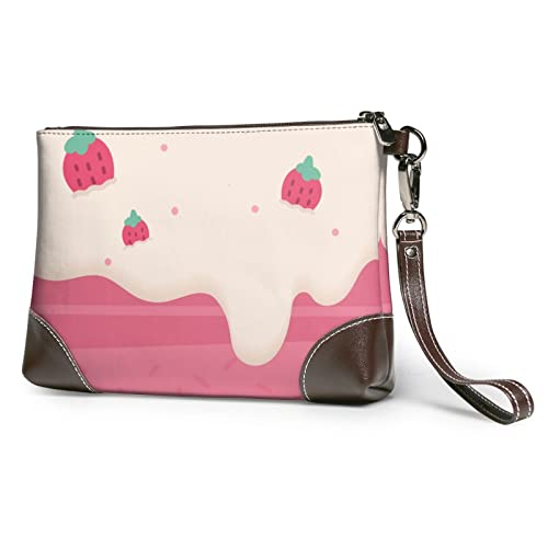 Yulunliao Women Cowhide Leather Clutch Bags For Outing Shopping Handbags With Dessert Pattern Pickture For Girls For Womens 8 X 5.5inch