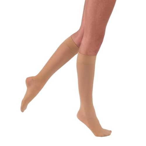 Image of JOBST UltraSheer Knee-High 15-20 mmHg Closed Toe Compression Stockings for Women, Medical Compression For Varicose and Spider Veins, Helps Prevent Swelling