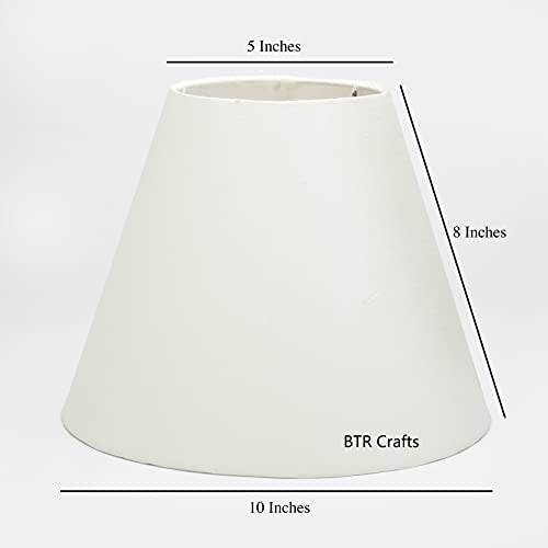 Image of 10 inch Inches, Small-Medium, Conical Lamp Shade, Cotton Fabric, Cream Color