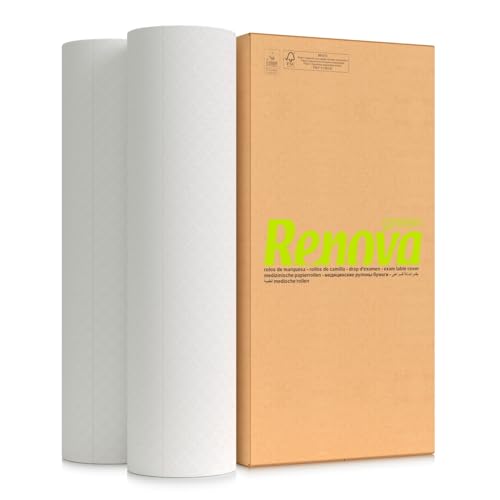 Renova Rollos de Camilla | 6 rollos de 110 metros | 600mm de ancho | 1 Capa | Certificado Ecolabel