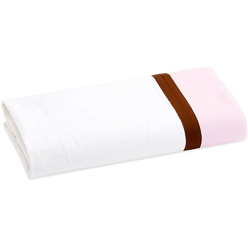 Bacati - Solid Pink/Chocolate Toddler Sheet Set