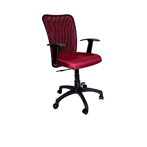 Vivan Interio Fabric Office Executive Chair Red Nylon Base