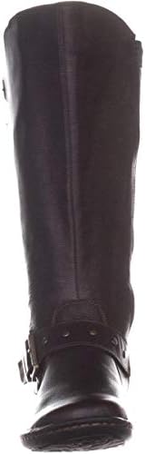 BOC Womens Black Buckle Accent Studded Oliver Round Toe Wedge Zip-Up Leather Riding Boot 6 M | Image 1