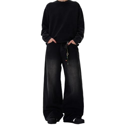 Men's Jeans Vintage Straight Leg Denim Jeans Loose Fit Trouser for Men2