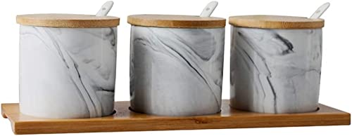 TBLOTYD Ceramic Seasoning Jar Marble Seasoning Bottle Salt Sugar Bowl Restaurant Seasoning Box Kitchen Supplies Seasoning Jar Seasoning Bottle