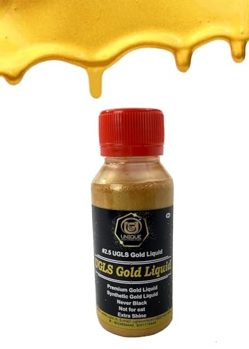 Image of UGLS Metallic Gold Liquid Paint 50 ml | Oil-Based Synthetic Gold Paint for Tanjore Painting, Art & Craft | Multi-Surface Metallic Paint for Canvas, Wood, Metal & DIY Projects | Non-Fading Finish