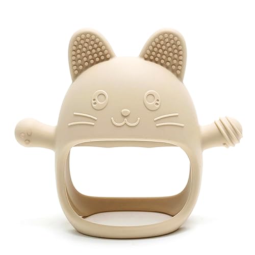 Image of Baby Teething Toys by Komfy LilLove | Non-Toxic Infant Toys 0-6 6-12 Months | CPC Certified Teething Mitten | No Drop Teether for Baby Teething Relief | Baby teether toys | Teething Pacifier