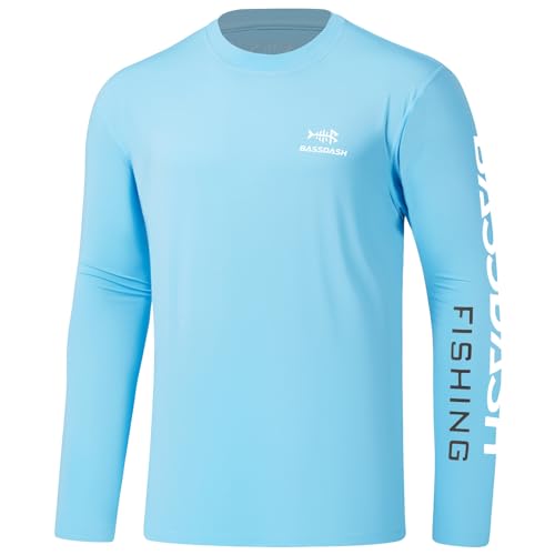 BASSDASH Men’s UPF 50+ Sun Protection Long Sleeve Shirts Quick Dry Performance SPF UV Shirt for Outdoors Fishing Hiking FS31M