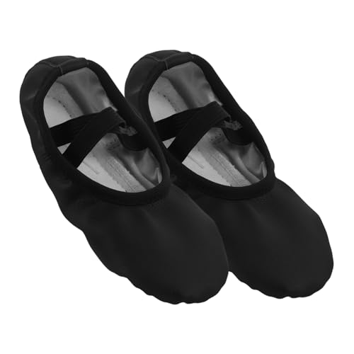 BATHVEVE Zapatos de Ballet sin Cordones para Mujer y Niña Zapatillas Flexibles de PU con Blanda Transpirable para Práctica de Ballet Yoga y Talla Color Negro