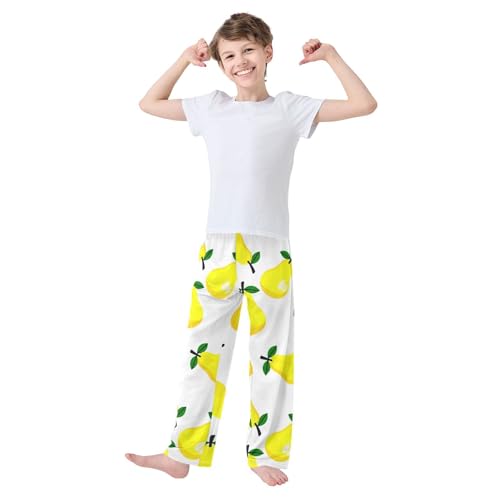J JOYSAY Pear Leaves White Pajamas Pants Soft Long Pajama Bottoms Lounge Sleep Pants Size S-XL3