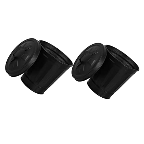 Image of jojofuny Outdoor Planters 2pcs Galvanized Trash Can, Mini Wastebasket Trash Can, Mini Tabletop, Office Countertop Buckets Multipurpose Container Flower Pot with Lid Indoor Planters