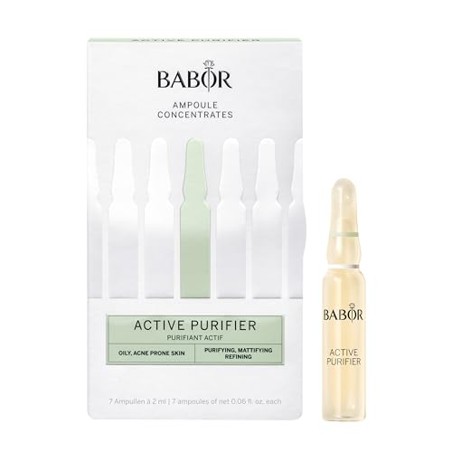 BABOR Active Purifier Ampoule Concentrates for Face with Tea Tree Oil, Refine, Purify, Revitalize Dull and Dry Skin, Clean & Vegan, Results in 7 Days