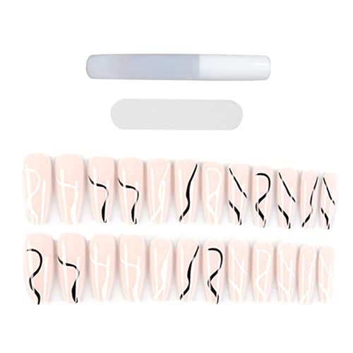 1 lot de faux ongles décoratifs pour ongles avec colle C Cover