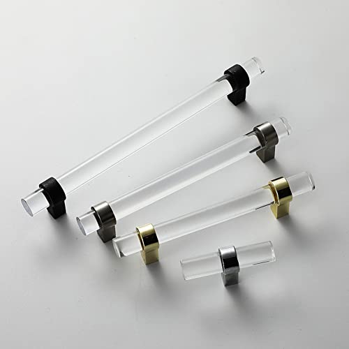 CONPHERON 2 Pcs Silver Cabinet Handles Crystal Acrylic Pulls Knobs 96mm, 128mm, 160mm, 192mm, 160mm (2 Pcs) - Image 3