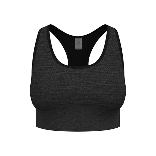 Sujetador deportivo Odlo Seamless para running fitness y yoga en color negro