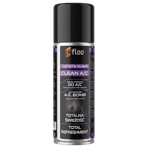 INfloo Clean A/C 200 ml Nettoyant Climatisation Voiture, Désodorisant Clim Auto avec Buse Automatique, Nettoyant Conduits d’Aération et Habitacle,...