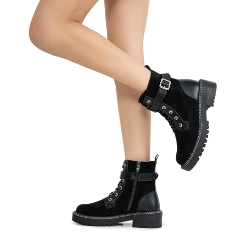 Jeossy Women's Combat Ankle Boots 9627 Low Heel Ankle-Booties with Side Zipper4