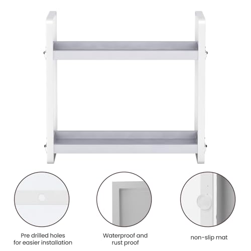 Image of HNRLOY Bathroom Counter Organizer,Bathroom Countertop Organizer,Counter Shelf,Countertop Storage,Organization and Storage,Makeup Shelf,Sink Caddy(Grey 2 Tier)