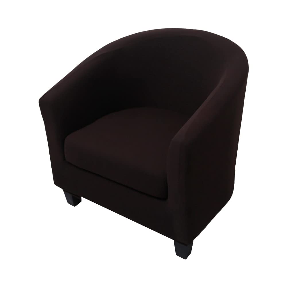 Highdi Stretch Tub Chair Slipcover 2 Pieces Club Sofa Cover for Armchair, Dust Proof Removable Washable Furniture Protector Cover Couch Covers for Cafe Living Room (Solid color dark brown)