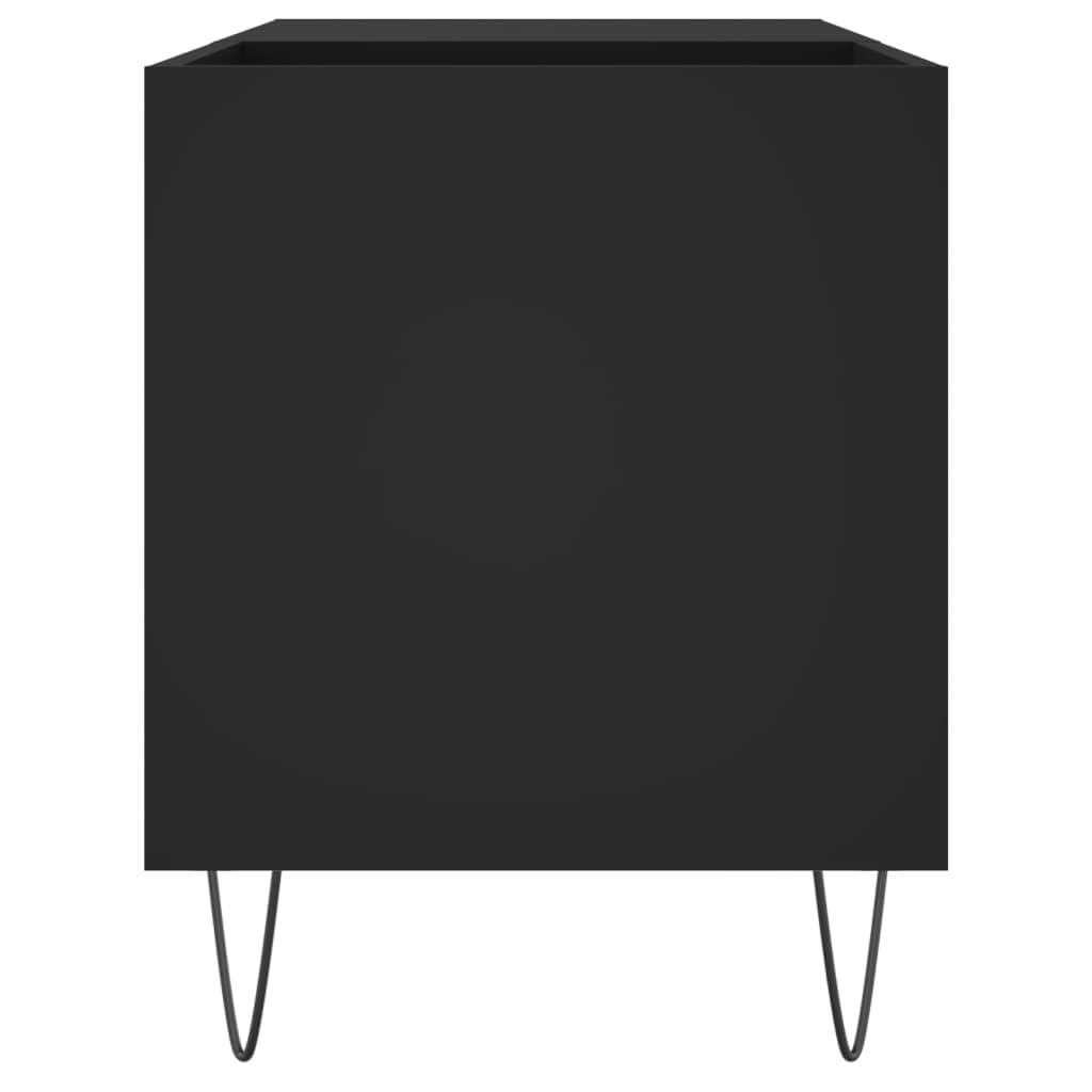 Tomostar Support pour Tourne-Disque, Porte-disques Présentoir Meuble de Rangement pour Disques Vinyles Noir 85x38x48 cm Bois d'ingénierie