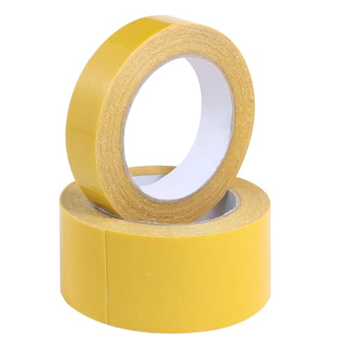 Image of Double Sided Fabric Tape Heavy Duty Mounting Tape 1 inch / 2 inch x 50 FT Super Sticky Body Tape with Fiberglass Mesh High Tack Strong Adhesive for Fashion Clothes Carpet Arts