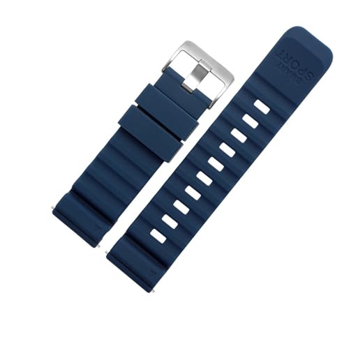 BHMIRUI Compatible con Suunto 7 D5 9 TRAVERSE Series Alpha Watch Correa de silicona de caucho de 24 mm Correa de reloj deportiva resistente al agua Pulsera for hombre con herramientas(C-Blue silver)