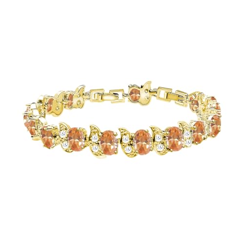 Image of LMXXVJ Fashion Tennis Bracelet Created Emerald White Gold Plated Charm Bracelet Gifts Jewelry for Women