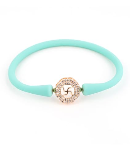 Image of Sterling Silver 925 Wrestband Bracelet for Women, Rose Gold, Rhodium Polished, Crystal Charm, Everyday Wear
