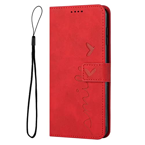 LIUZIHAN Coque pour Motorola Edge 30 Fusion. Housse en Cuir Flip Case Portefeuille, Flip Coque Premium avec Emplacement de Cartes, Coque Etui pour Motorola Edge 30 Fusion.Rouge Cover