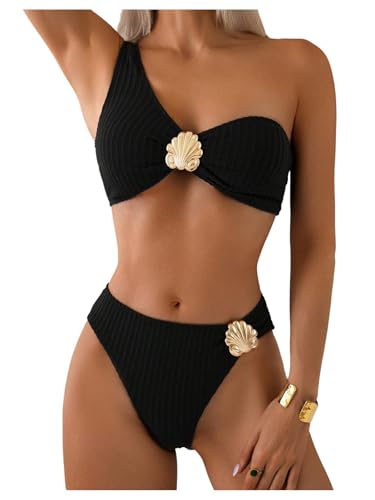 GORGLITTER Women's Strapless Thong Bikini Sets Summer Bow High Waisted String Swimsuits Bathing Suit 2 Piece Swim Wear