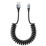 【Câble spiralé de 0,3 m à 0,8 m】Ce câble spiralé USB C pour voiture mesure 30 cm/0,3 m à l'état naturel et nous recommandons une longueur d'extension maximale de 0,8 m. !!! Il est recommandé de ne pas étirer le câble jusqu'à sa limite maximale.