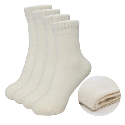 Image of 2 Pairs Plain Fuzzy Fluffy Angora Wool winter warm and soft women's socks, Christmas gift
