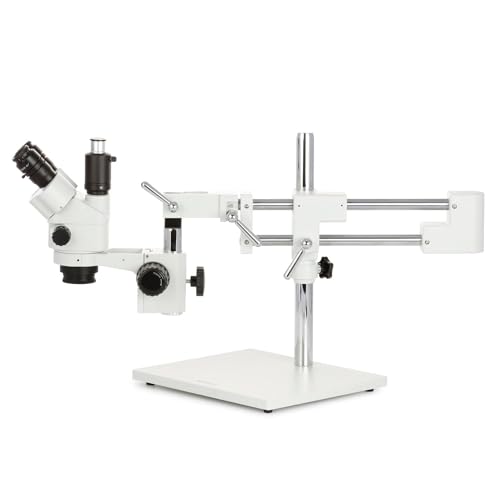 AmScope - SM-4NTP 7X-45X Simul-Focal Stereo Lockable Zoom Microscope on Dual Arm Boom Stand