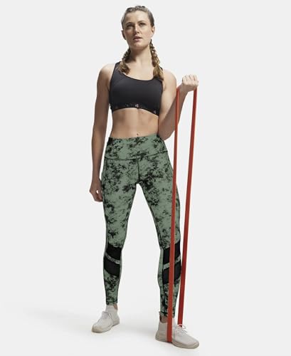 Image of Mehrang Women's Printed Gym wear /Active Wear Tights Strechable Leggings with Breathable Mesh and Side Pockets