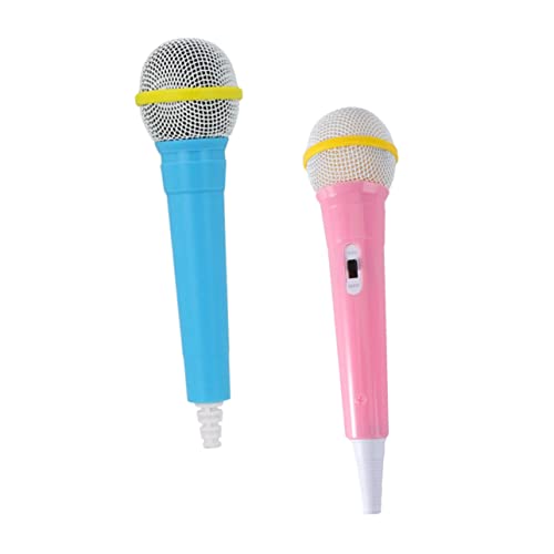 Mikinona 2 pièces Microphone Micro Factice Cosplay pour Garçon Fille Accessoire de Costume et Réaliste pour Jeux Imitation et Karaoké