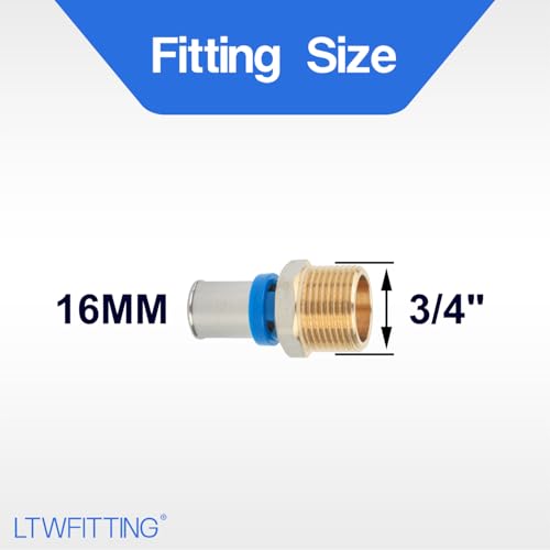 Accesorio de presión de latón rosca macho 3/4 para tubería multicapa 16mm 3