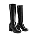 DREAM PAIRS Knee High Boots for Women Platform Square Toe Chunky Block Heeled Stylish Comfortable Tall Boots with Side Zipper,Size 8.5,Black,DWUMKB2541
