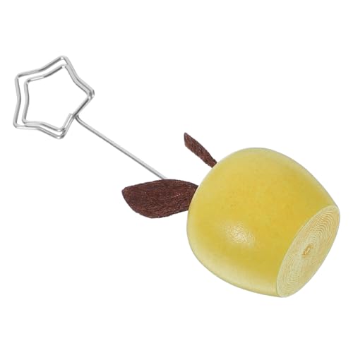 Frcolor 木製アップルメモクリップホルダー デスク用多機能ノート 写真スタンド かわいいリンゴ形デスクアクセサリー メモ用クランプ 写真