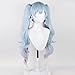 XiongXiongLe Rabbit Hole Cosplay Mikuwig Women Halloween Costume Blue Pink Purple White Cute Double Ponytail Curly Wave Synthetic Hair Wigs for Women Adult Cos Party Christmas Comic