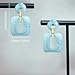 Hanavigar Vintage 70s 80s Acrylic Large Square Chain Dangle Drop Earrings Statement Hollow Round Geometric Stud Earrings for Women (Light Blue)